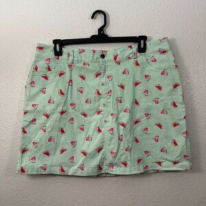 Woman Within Watermelon Print Skort Skirt Mint Green Novelty Print Fruit